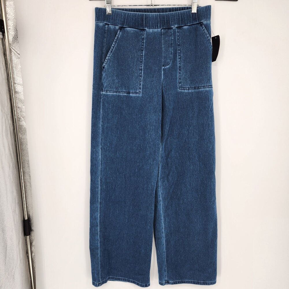 Denim & Co Women's‎ Small Blue Pull Up Pants Cotton Blend NWOT